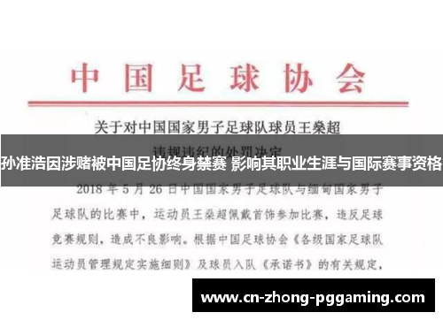 孙准浩因涉赌被中国足协终身禁赛 影响其职业生涯与国际赛事资格